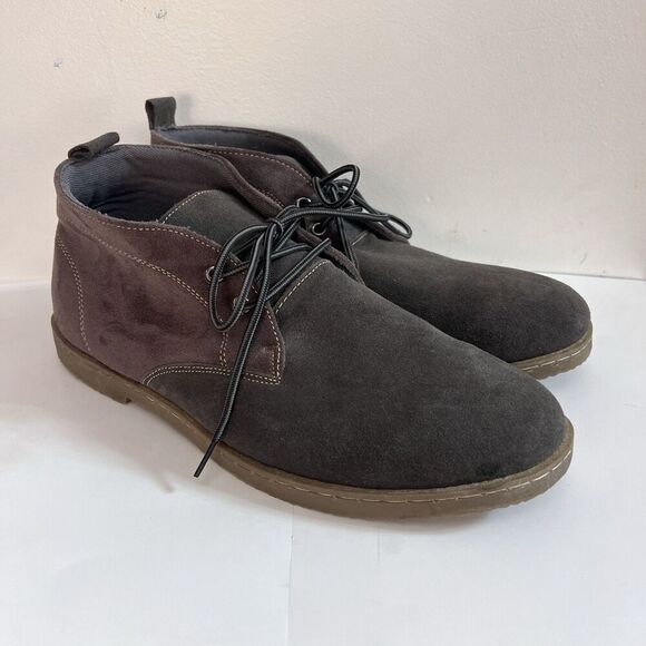 Atlas For Men Gray Suede Leather Chukka Ankle Boots EU 46 US 12 Classic Preppy main image 5
